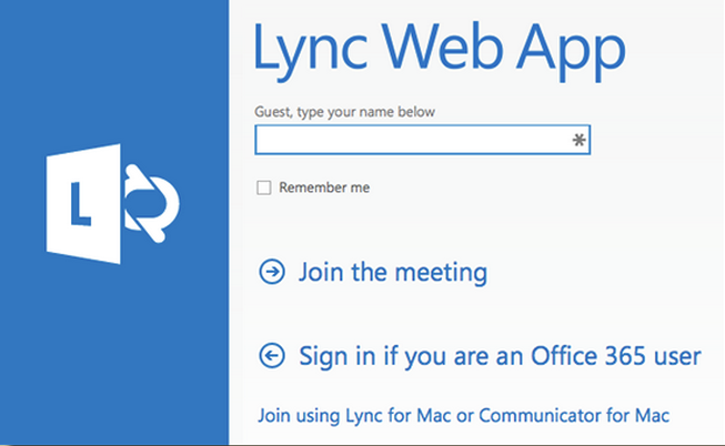 Skype Entreprise Web App Mac